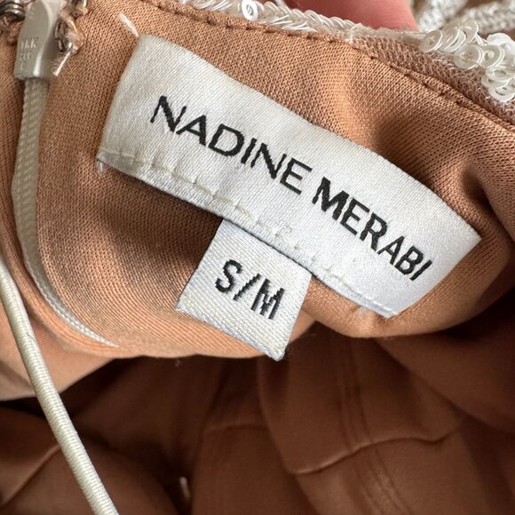 Nadine Merabi Stella White Sequin Mermaid Dress - Size S/M (US 6) - Picture 6 of 8